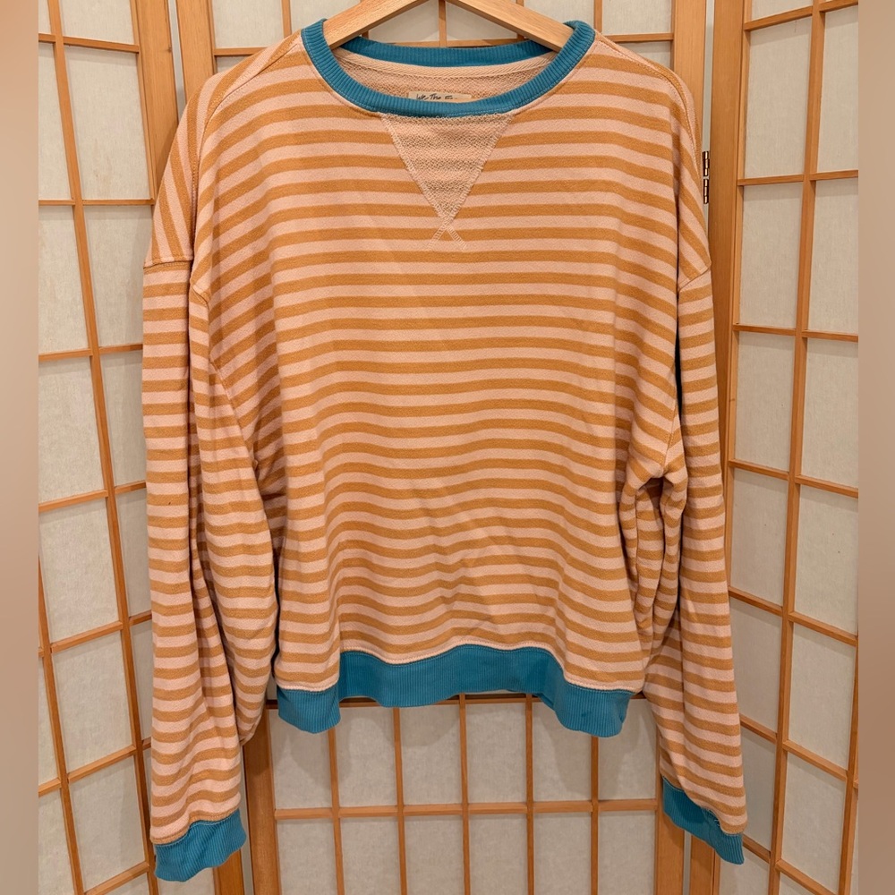 Free People Classic Striped Oversized Crewneck